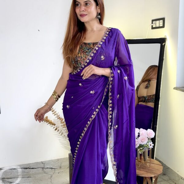 PREMIUM PURPLE SAREE